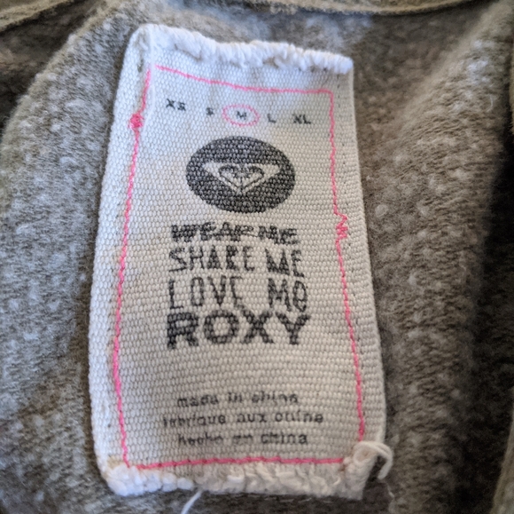 Roxy Embroidered V Neck Hoodie Sz M - Picture 9 of 10